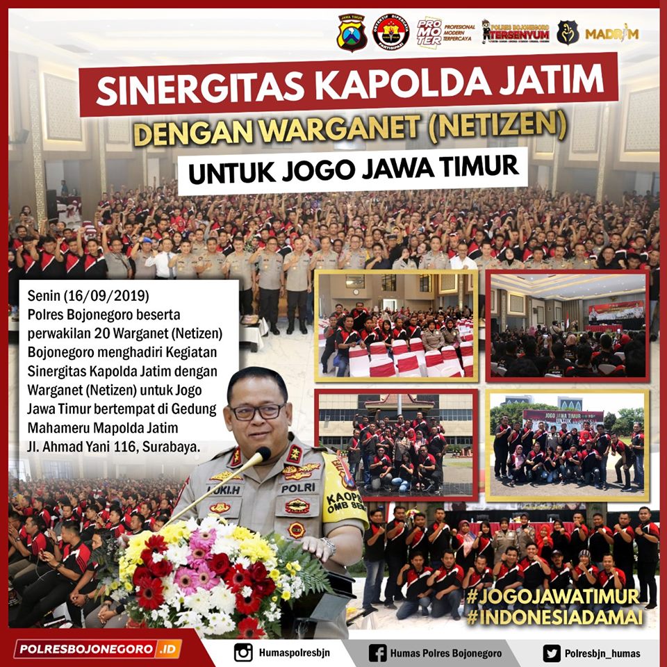 Foto : Kapolda Jatim Ngopi Bareng Warganet Se- Jatim, Senin (16/09/2019) pagi.