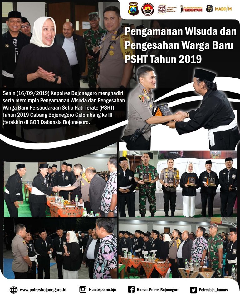 Foto : Kapolres Bojonegoro, AKBP Ary Fadli berterima kasih atas damainya perayaan Suroan di Kabupaten Bojonegoro pada tanggal 11, 13 dan 16 September 2019.