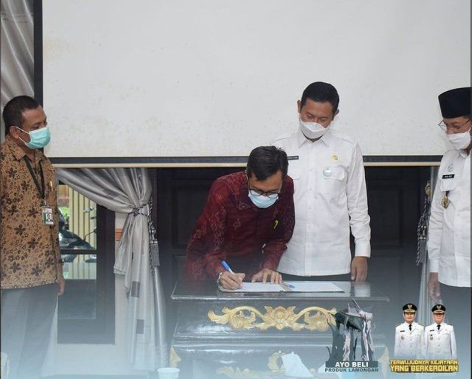 Foto : Bupati Lamongan, Yuhronur Efendi Rakor Dengan KPK, Rabu (10/03/2021).