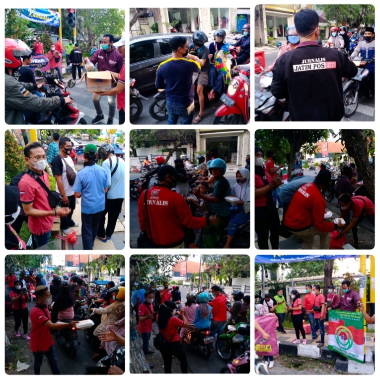 Foto : KJL berbaji Takjil Ramadhan didepan Gedung DPRD Kabupaten Lamongan, Rabu (28/04/2021).