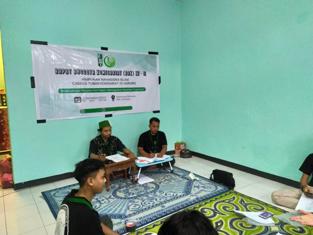 Foto : Pelaksanaan RAK ke - II HMI Cabang Tuban Komisariat (P) Agrobis, di Perumahan Graha Indah Tambakboyo Lamongan, Kamis (29/04/2021).